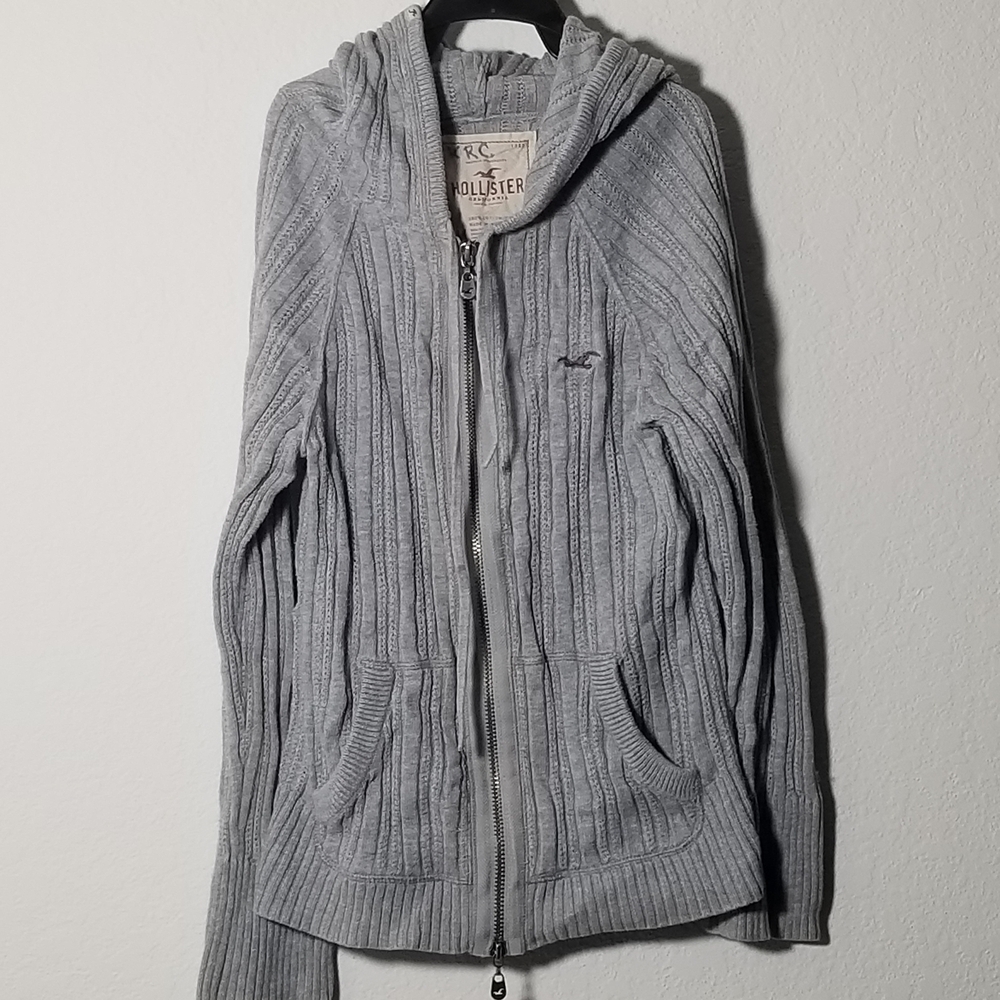Hollister Light Gray Ribbed Toddler Hoodie
